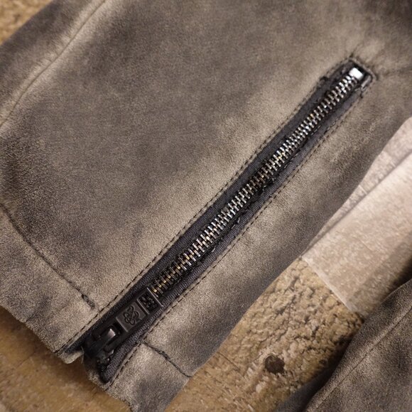 Rock & Republic Faux Leather Moto Jacket Men’s Large Gray Distressed Biker - Picture 5 of 15